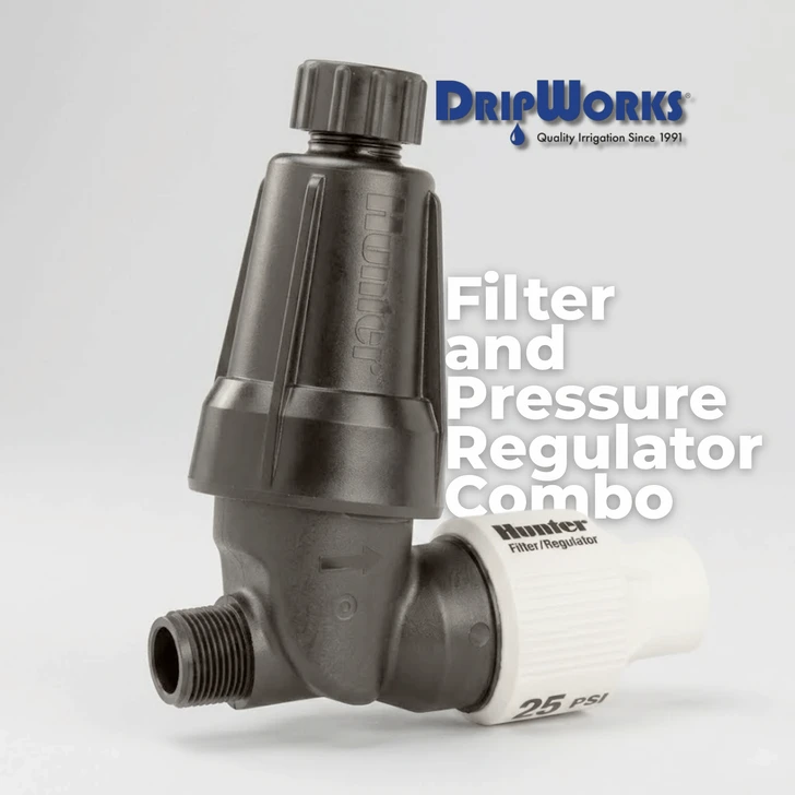 Hunter 3/4" Filter Regulator Combo features infographic MPN: HFR-075-25