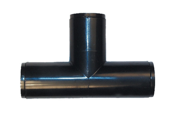 1/2" Compression Tee fitting for .700" OD poly tubing side profile MPN: 15-006
