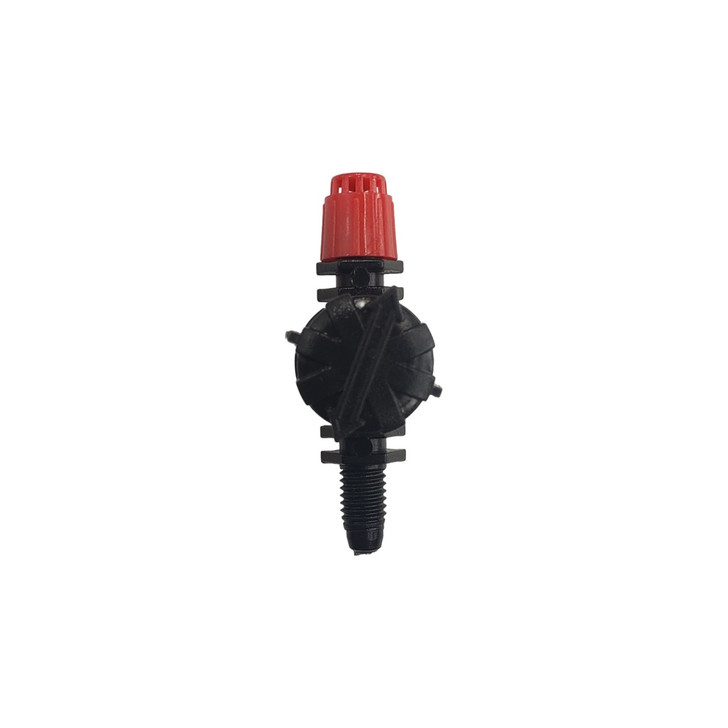 DripWorks 360-Degree Micro-Jet Sprayer red and black threaded emitter profile
