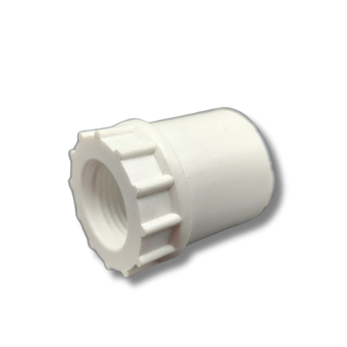 Dura 1/2" Slip x 3/8" FPT PVC Reducer Bushing angled view showing internal female threads