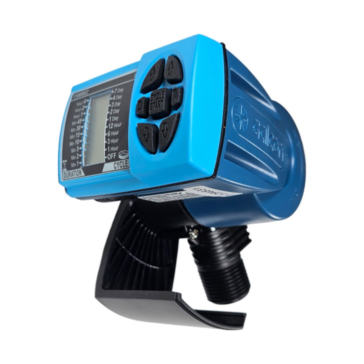 Galcon 11000EZ Hose End Timer angled top view with blue housing MPN: GAL3S6G12P0