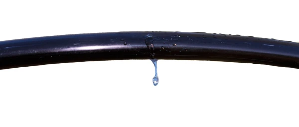 DripWorks Irritec 1/2" Emitter Tubing 9" spacing 1 GPH straight profile view