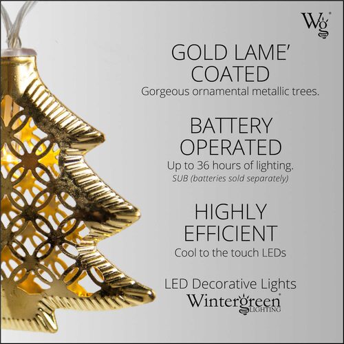 Wintergreen Lighting® 76260 - Battery Operated LED Golden Metal