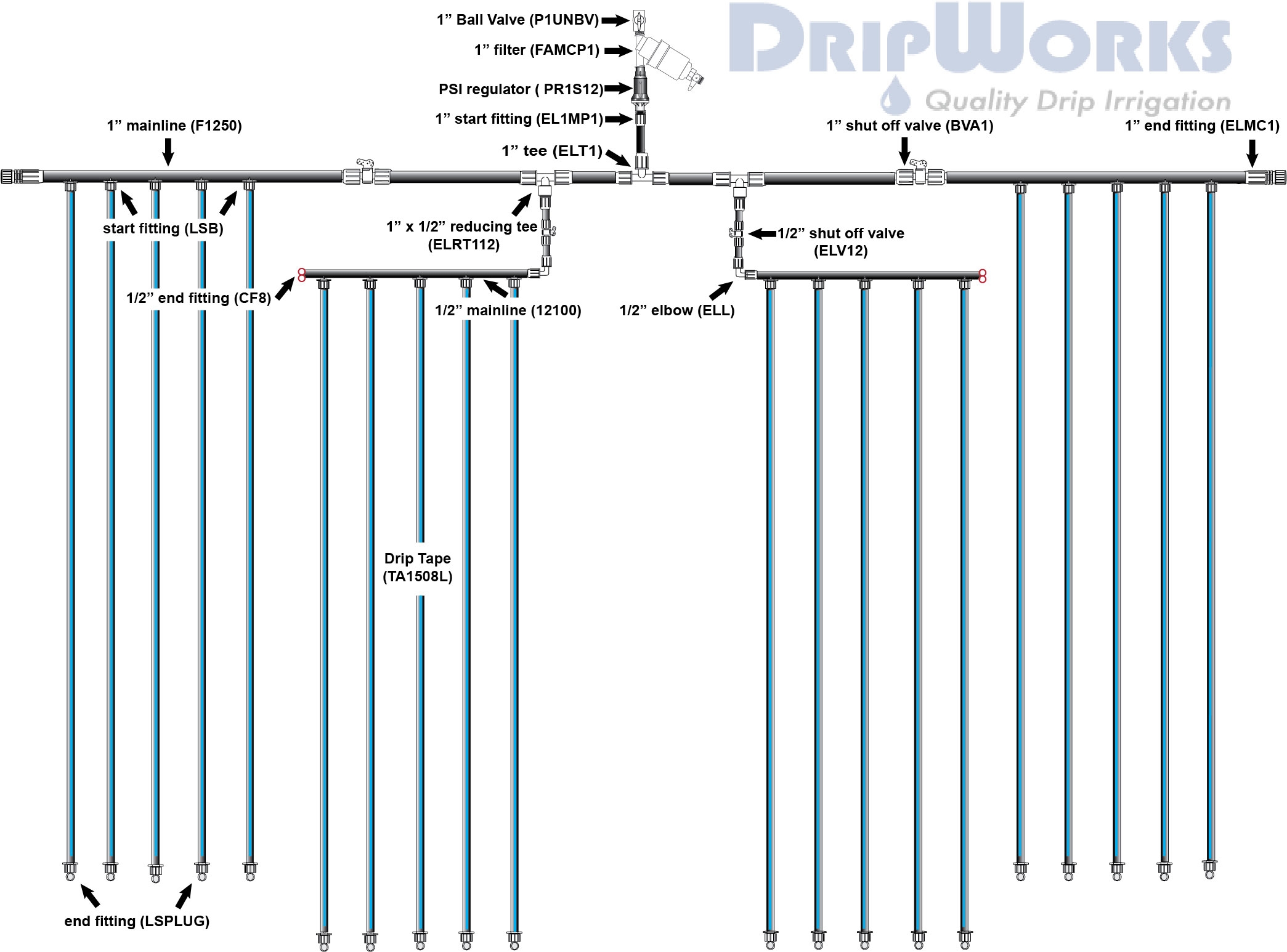 1/2 Polyethylene Mainline Tubing (0.600 ID x 0.700 OD) - DripWorks