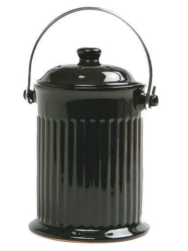 Norpro 1 Gal. Ceramic Kitchen Composter - Black