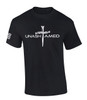 Nail Cross Unashamed men's Christian tee - front graphic
