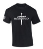 Nail Cross Blessed men's Christian tee - front graphic