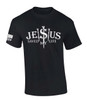 Jesus Saved My Life 3 Nails men's Christian tee - front graphic