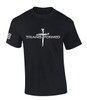 Nail Cross Transformed men's Christian tee - front graphic