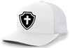 Mens Christian Hat Cross Shield Christ Faith Mesh Back Trucker Hat Baseball Cap