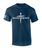 Nail Cross Good News men's Christian tee - design view 3