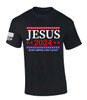 Jesus 2024 Make America Pray Again men's Christian tee - front graphic