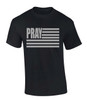 Pray American Flag Patriotic Flag men's Christian tee - front graphic