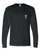 Cross Crest Jesus men's Christian long sleeve tee - design view 3