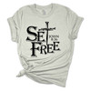 Womens Christian Tshirt Set Free John 8:36 Jesus Christian Short Sleeve T-shirt Graphic Tee