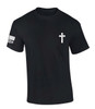 Grunge Cross Crest Design Jesus men's Christian tee - front graphic
