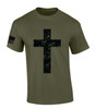 Grunge Cross Faith Jesus men's Christian tee - design view 3
