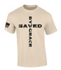 Saved By Grace Cross Jesus men's Christian tee - design view 7