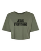 Trenz Shirt Company Jesus Over Everything Bible Scripture Womens Christian Tee Jesus Cross Jersey Crop Tee