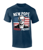 New Pope Leo XIV Robert Prevost Design men's Christian tee - design view 5