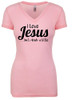Funny Christian I Love Jesus But I Drink A Little Vee Neck Ladies Tee Heather Grey
