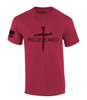 Redeemed Cross Nails American Flag Sleeve men's Christian tee - design view 3