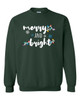 Merry and Bright Christmas Lights Unisex Adult Long Sleeve Crewneck Sweatshirt