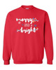 Merry and Bright Christmas Lights Unisex Adult Long Sleeve Crewneck Sweatshirt