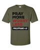 Pray More Worry Less Phillipians 4:6 men's Christian tee - design view 8