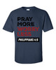 Pray More Worry Less Phillipians 4:6 men's Christian tee - design view 14
