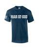 Man of God Dad Father Grandpa Mens Christian American Flag Sleeve T-shirt Graphic Tee