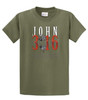 John 3:16 with Nails For God So Loved the World Jesus men's Christian tee - design view 3