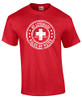 My Lifeguard Walks On Water Circle Design Red men's Christian tee - design view 3