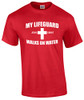 My Lifeguard Walks On Water Christian Tee Shirt Red