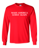 Make America Godly Again men's Christian long sleeve tee - front graphic