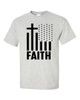 Faith Flag men's Christian tee - front graphic