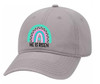 Christian He is Risen Boho Rainbow Embroidered Twill Baseball Cap Hat with Adjustable Metal Buckle Back