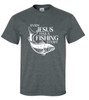 Even Jesus Has A Fishing Story men's Christian tee - design view 12