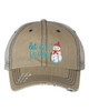 Women's Merry Christmas Holiday Distressed Trucker Hat