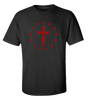 Cross Surrounded By Patriotic Betsy Ross Flag 13 Stars men's Christian tee - design view 10
