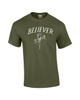 Believer with Cross military men's Christian tee - design view 7