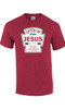 Catch Up with Jesus Heather Red men's Christian tee - front graphic