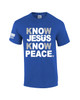 Know Jesus Know Peace men's Christian tee - design view 3