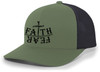 Christian Faith Over Fear Nail Cross Jesus Mens Mesh Back Trucker Hat Baseball Cap