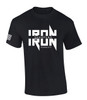 Iron Sharpens Iron Proverbs 27:17 Heavy Metal Logo Bible men's Christian tee - front graphic