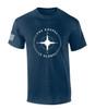 The Gospel Is Global Compass Cross Bible Scripture Jesus men's Christian tee - front graphic