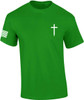 Faith Cross Crest American Flag Sleeve men's Christian tee - design view 9