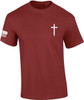 Faith Cross Crest American Flag Sleeve men's Christian tee - design view 10
