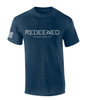 Redeemed Ephesians 1:7 Scripture American Flag Sleeve men's Christian tee - design view 4