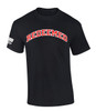 Redeemed Varsity Letter American Flag Sleeve men's Christian tee - front graphic